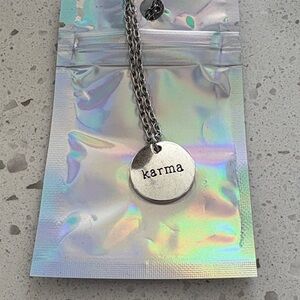 Silver 'Karma' Pendant Necklace